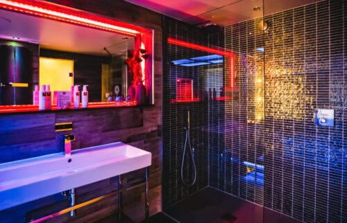 The Utopia boasts a large walk in shower enclosure with mood lighting