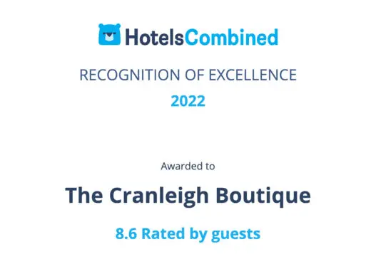 The Cranleigh Boutique – Hotels Combined Recognition of Excellence Award 2022